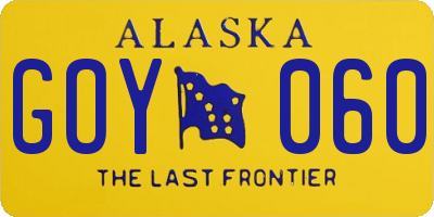 AK license plate GOY060