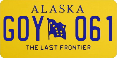 AK license plate GOY061