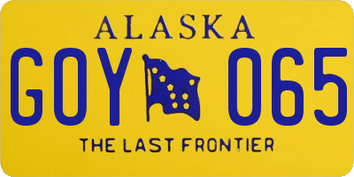 AK license plate GOY065