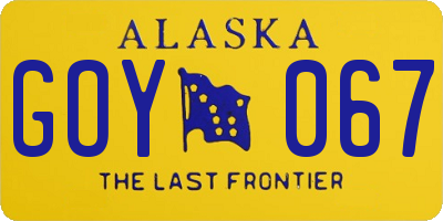 AK license plate GOY067