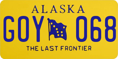 AK license plate GOY068