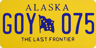 AK license plate GOY075