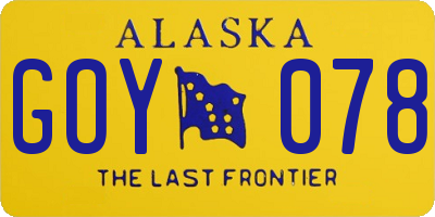 AK license plate GOY078