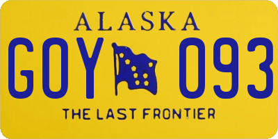 AK license plate GOY093