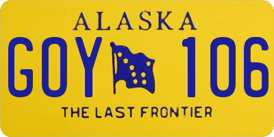 AK license plate GOY106