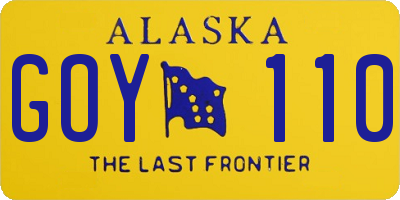 AK license plate GOY110