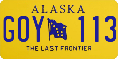 AK license plate GOY113