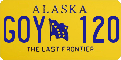 AK license plate GOY120