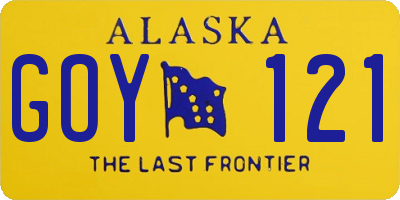 AK license plate GOY121