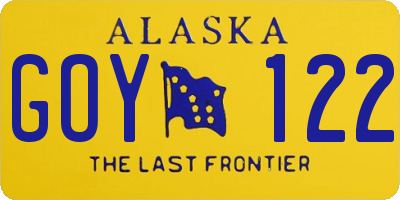 AK license plate GOY122