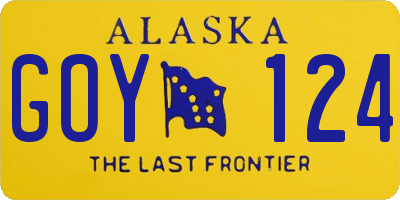 AK license plate GOY124