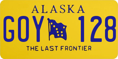 AK license plate GOY128