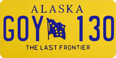 AK license plate GOY130