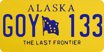 AK license plate GOY133