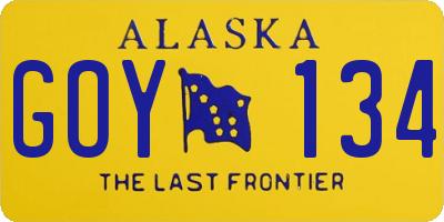 AK license plate GOY134