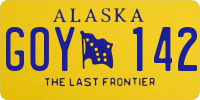 AK license plate GOY142