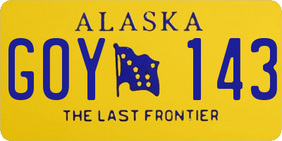 AK license plate GOY143