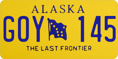 AK license plate GOY145