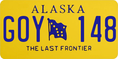 AK license plate GOY148