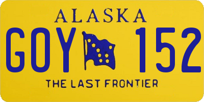 AK license plate GOY152