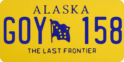 AK license plate GOY158