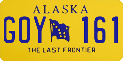 AK license plate GOY161