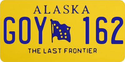 AK license plate GOY162