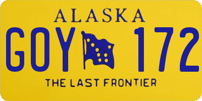 AK license plate GOY172