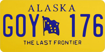 AK license plate GOY176