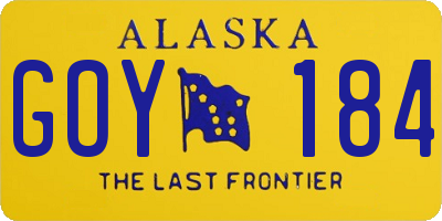 AK license plate GOY184