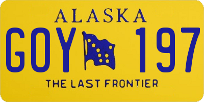 AK license plate GOY197