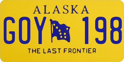 AK license plate GOY198