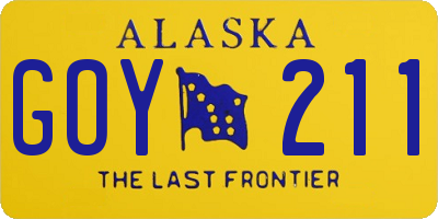 AK license plate GOY211