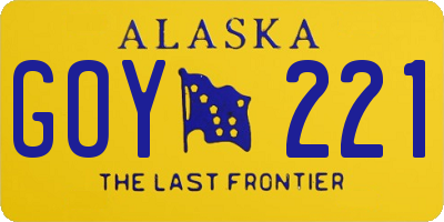AK license plate GOY221