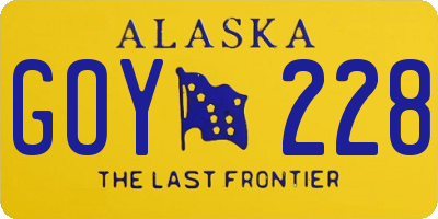 AK license plate GOY228