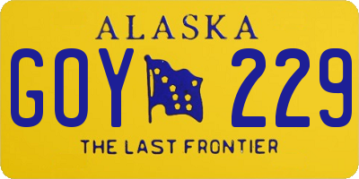 AK license plate GOY229