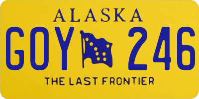 AK license plate GOY246