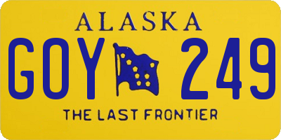 AK license plate GOY249