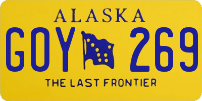 AK license plate GOY269