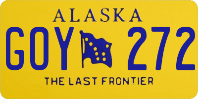 AK license plate GOY272