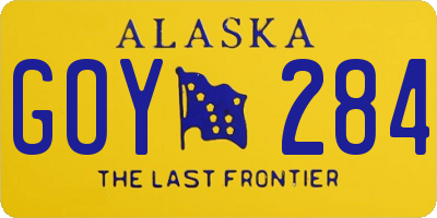 AK license plate GOY284