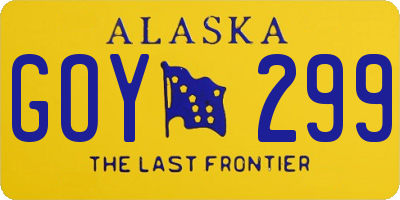 AK license plate GOY299