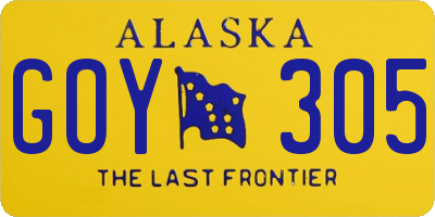 AK license plate GOY305