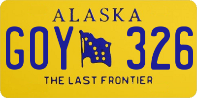 AK license plate GOY326
