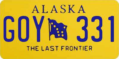 AK license plate GOY331