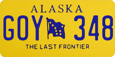 AK license plate GOY348