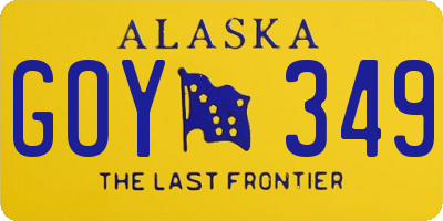 AK license plate GOY349