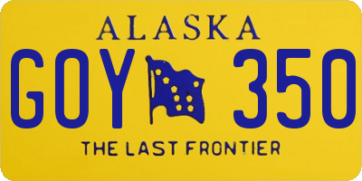 AK license plate GOY350