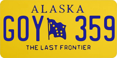 AK license plate GOY359