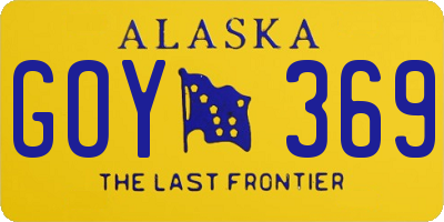 AK license plate GOY369